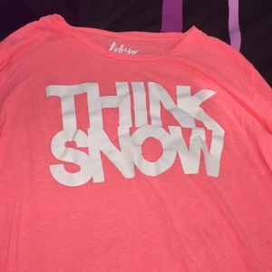 tokyo darling "think snow" cropped long sleeve
